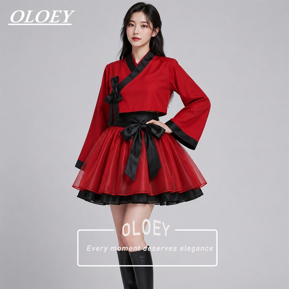 Modern Korean Lifestyle - OLOEY Nowoczesny Kontrastowy Kolorowy Krótki Koncertowy