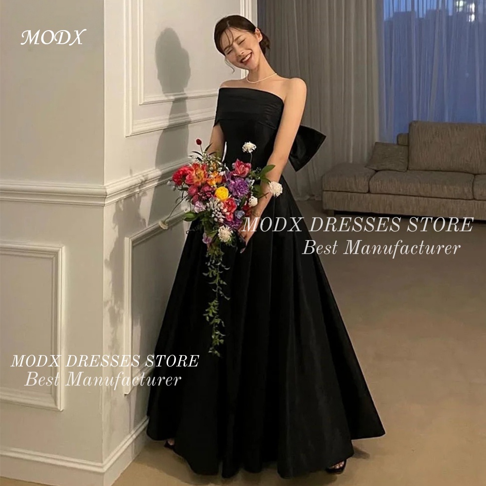 Modern Korean Lifestyle - MODX Eleganckie Czarne Sukienki Ślubne Koreańskie